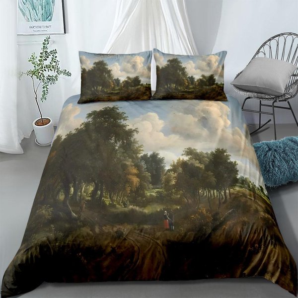 Meindert Hobbema Krajobraz LeśNy Zestaw Poszwy Na KołDrę UK Pojedynczy PodwóJny Queen US Twin Full King Size WśRóD Zestawu PośCieli 180X210Cm-image