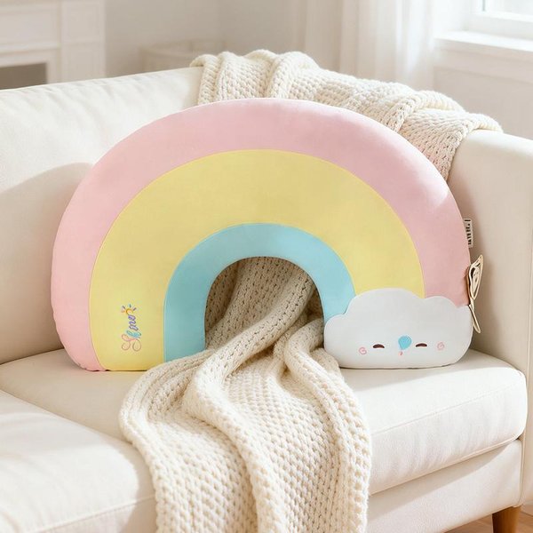 Juguete De Peluche Nube ArcoíRis Serie Del Tiempo Kawaii, Suave Lindo Dibujo Animado Creativo MuñEco Relleno Almohada Para NiñOs Regalo De CumpleañOs Navidad-image