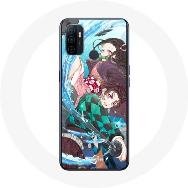 Funda Para Oppo A53 Tanjiro Y Nezuko Demon Slayer Kimetsu No Yaiba Anime-image