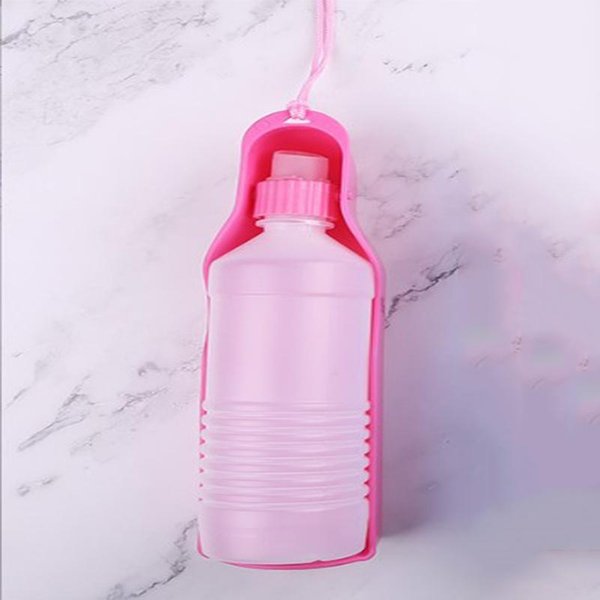 Botella De Agua PortáTil Para Perros Contenedor De Comida Y Agua Para Mascotas Perros Dispensador Para Beber Al Aire Libre Viaje S300ML /L500ML L Color Rosa-image