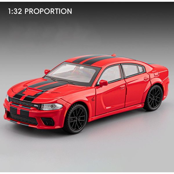 1:32 Dodge Charger Srt Hellcat Metalowy Model Sportowego Samochodu Diecast Muscle Samochody WyśCigowe Model Samochodu Symulacja DźWięKu ŚWiatłA Prezenty Dla Dzieci-image