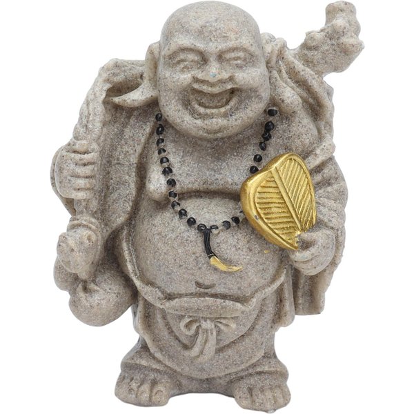 Statuetka Buddy ŻYwica Mini 8Cm Maitreja ŚMiejąCy Się Budda Figurka Do Dekoracji Domu Biura Prezent Gray-image