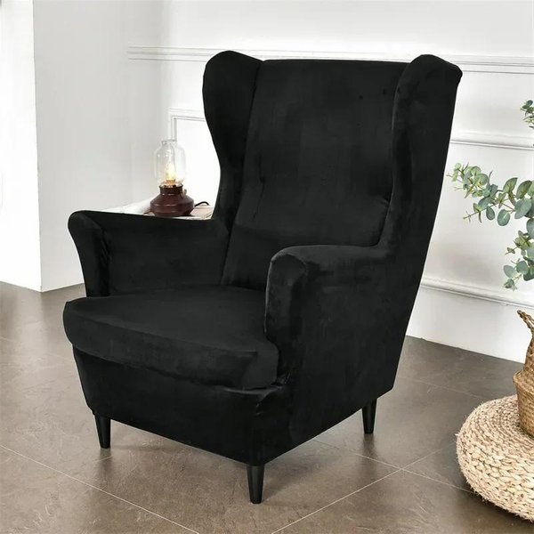 Funda De SillóN Orejero De Terciopelo EláStica Spandex Fundas Para SillóN Removibles Fundas Para Sofá Orejero Con Funda Para CojíN De Asiento Funda Para ReposapiéS-image