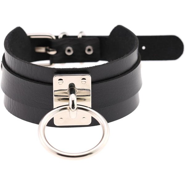 Seksowny SkóRzany Naszyjnik Choker Damski Harajuku Kawaii Metalowy ZłOty Kolor Moda Turecka BiżUteria Punkowy Gotycki Naszyjnik Dla DziewcząT Black-image