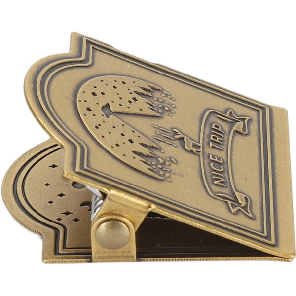 Clip De Carpeta De LatóN Vintage Decorativo Fuerte Fuerza De SujecióN Clip Para Libros Para Diario Cuaderno Papel De Dibujo Papel De Boceto Forest-image