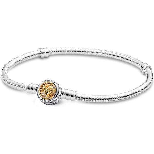 Oryginalna Bransoletka Moments Rose In Bloom ZapięCie Wąż ŁAńCuch Fit Europe Bransoletka 925 Srebro Sterling Koralik Charm BiżUteria ZróB To Sam 17Cm White-image