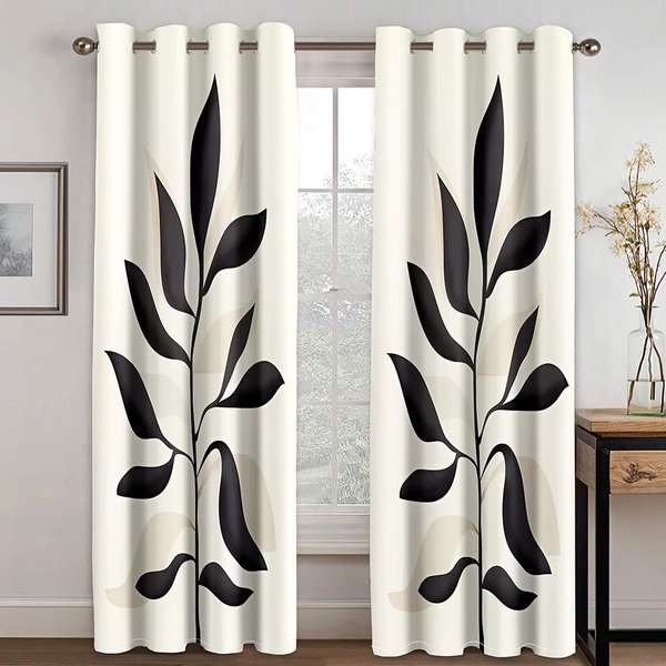 Proste Nowoczesne Sztuki Abstrakcyjne Stylowe Kolorowe ZasłOny Okienne ŻAluzje Do Salonu Sypialni ŁAzienki Kuchni Drzwi Dekoracja Domu 2Szt. W65X60H(Cm)X2Pcs&Hook White-image