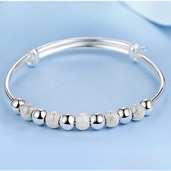 Pulseras De Plata 925 Para Mujer Brazalete Ajustable AtrapasueñOs Borla Pluma Cuenta Redonda Pulsera Con Colgante JoyeríA De Boda-image