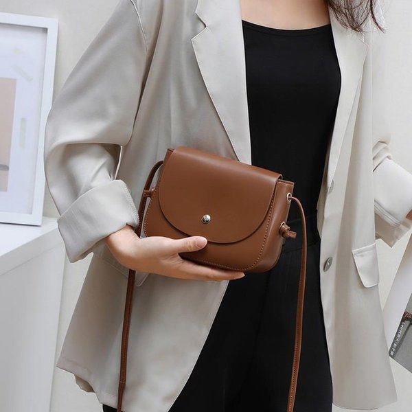 Nuevo Bolso Cruzado De Cuero Genuino Moderno Y A La Moda Para Mujer VersióN Coreana Ins Bolso Cuadrado PequeñO De Un Hombro-image