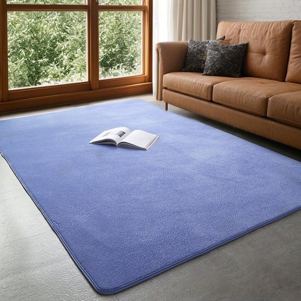 Alfombra Moderna De Terciopelo Coral Suave Antideslizante Para Sala De Estar Dormitorio Alfombra De ÁRea Grande Alfombra De Juego Para NiñOs Para DecoracióN Del Hogar 160*230CM Azul-image