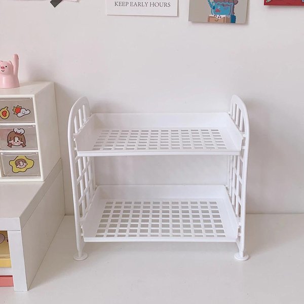 Estante De Escritorio Para PapeleríA Soporte De Almacenamiento Estante De PláStico Multifuncional Organizador De Maquillaje Estante Organizador De Escritorio Para Oficina Dormitorio-image
