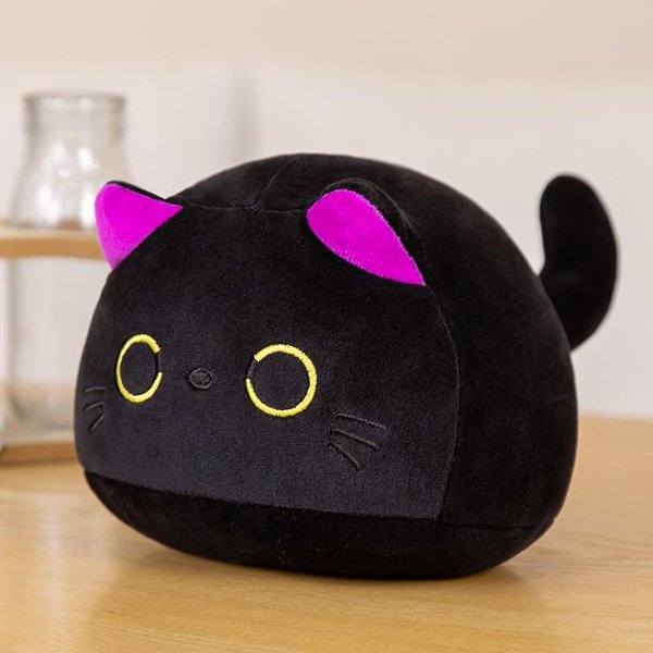 9Cm-70Cm Kawaii DużY Rozmiar Pluszowa Poduszka Kot OkrąGłE Czarne Legowisko Poduszka Zabawki Do Spania Wypchane MięKkie Lalki ZwierzęTa Prezent Urodzinowy Dla Dzieci 55Cm-image