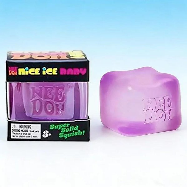 Needoh Nice Cube Squishy Zabawka Do łAgodzenia Stresu, MięKna Kostka Fidget Do śCiskania Dla Dzieci I DorosłYch, Sensoryczna Zabawka łAgodząCa LęK Fioletowy-image