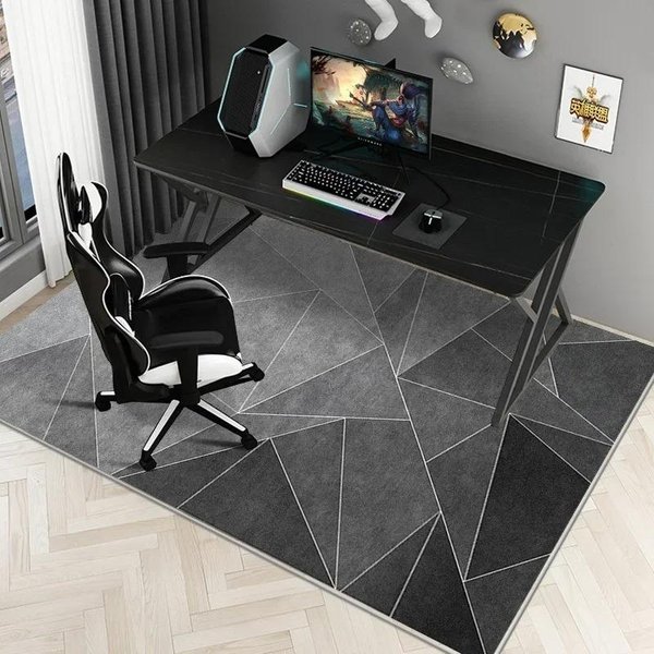 Prosty Dywanik Pod KrzesłO E-Sportowe Mata PodłOgowa Biurko Do Nauki KrzesłO Obrotowe Komputerowe Dywanik Do Sypialni Mata Pod Stopy Dywan Dekoracja Domu 40X60Cm Black-image