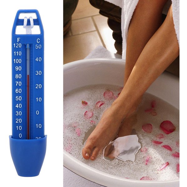 PłYwająCy Termometr Do Basenu, Termometr Do Wody Ze Sznurkiem, Wanna Spa Do Basenu Blue-image