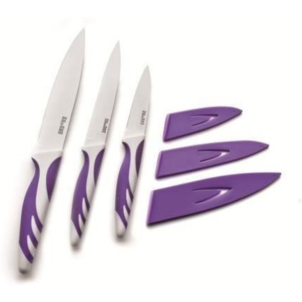 Cuchillo De Cocina - Ibili - 727612P - Acero Inoxidable - Antiadherente - Morado 12,5 Cm PúRpura-image