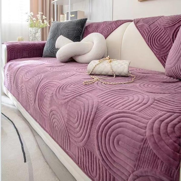 Fundas De Sofá De Terciopelo Grueso Antideslizantes Alfombra De Sofá CáLida Para Invierno Fundas De Sofá Para Sala De Estar Estilo FrancéS Color SóLido Toalla De Sofá A 70X70Cm 1Pc-image