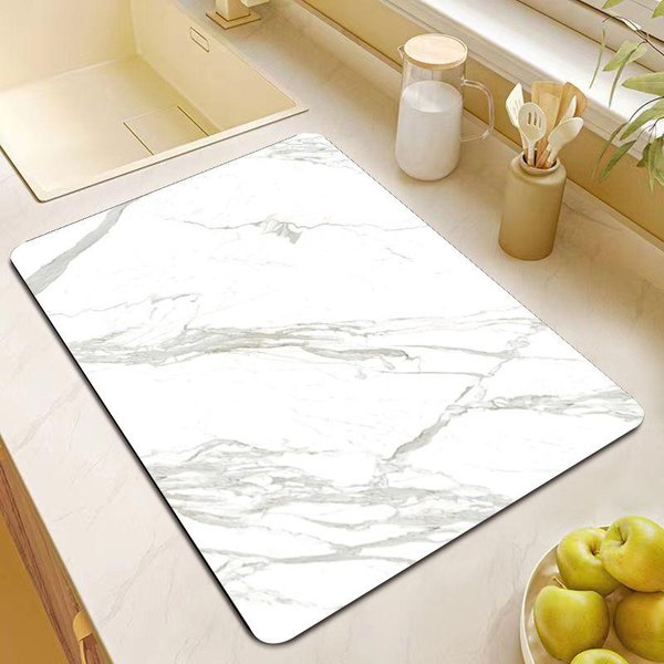 Mata DrenażOwa Na Blat Kuchenny Mata Absorpcyjna Pod Zlew Barowa Marmurkowa Mata Do Suszenia Miski I Naczyń Mata Pod Kubek Mata Izolacyjna 30*40CM Beige-image