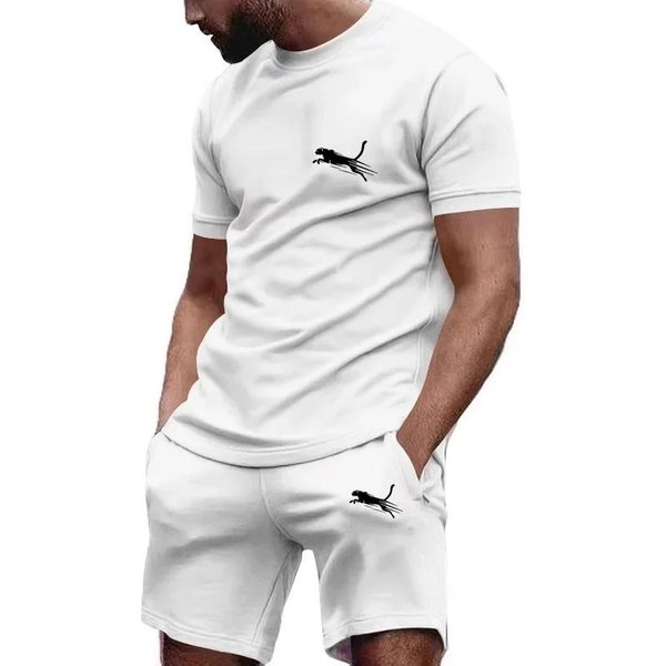 Traje De Verano Para Hombre Ropa Deportiva Traje De Fitness Para Hombre Traje Deportivo Camiseta De Manga Corta + Pantalones Cortos Secado RáPido Conjuntos De 2 Piezas 3XL-image