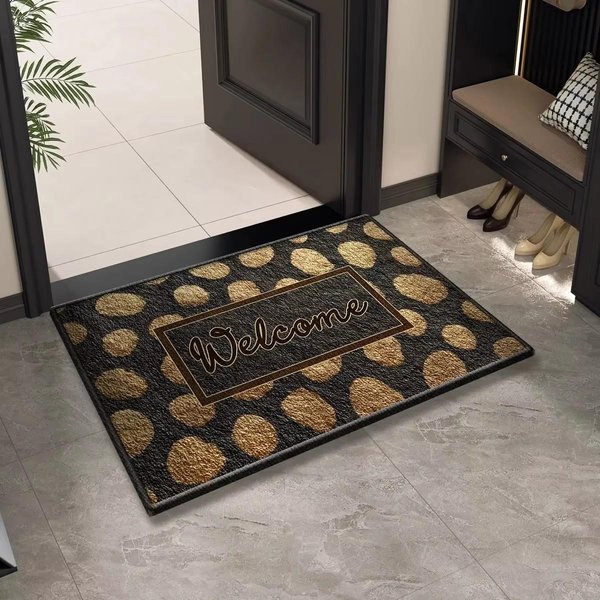 Wycieraczka WejśCiowa Z Nadrukiem Lamparta Zmywalny Dywanik WewnęTrzny ZewnęTrzny AntypośLizgowy Dywanik Do Przedpokoju ŁAzienki Dekoracja Domu 60X90Cm Flannel-image