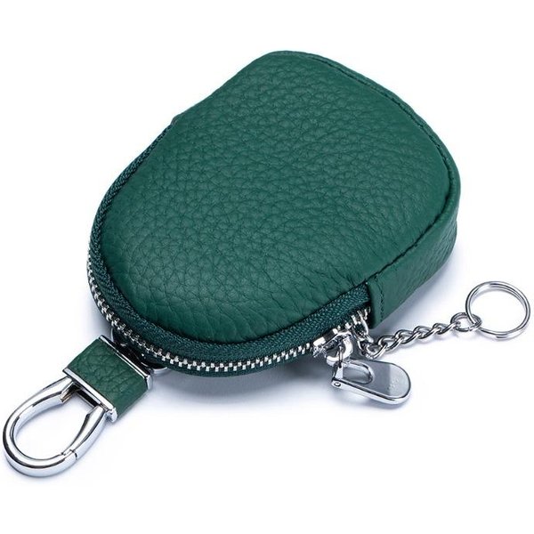 Cartera De Cuero Genuino Mini Monedero Multifuncional Estuche Para Guardar Llaves Bolsa Universal Para Auriculares Monedero Personalizado Verde-image