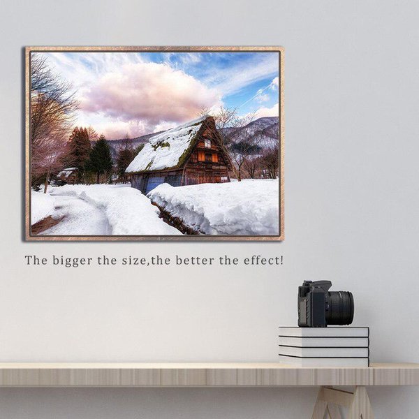 Bordado De Diamantes Paisaje CabañAs De Nieve Hecho A Mano Pintura De Diamantes Labores Punto De Cruz DecoracióN Para El Hogar 20X30CM-image