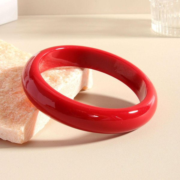 Vintage OkrąGłE Akrylowe ŻYwiczne Grube Bransoletki Dla Kobiet Kpop Geometryczne Bransoletki Z Zawieszkami MęSka BiżUteria Retro Pulseras Red-image
