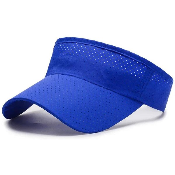 Sombreros De Sol De Aire Transpirable De Verano Para Hombres Y Mujeres Visera Ajustable ProteccióN UV Parte Superior VacíA Color SóLido Deportes Tenis Running Gorra Sombrero Protector Solar 56-60CM Blue-image
