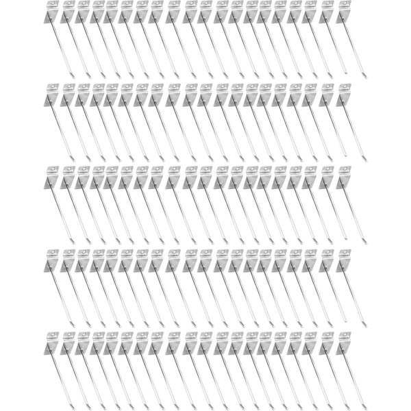 100 Szt. ŻElazny Haczyk Do Zawieszania Na Kratce 15Cm 4Mm Ekspozytor Uniwersalny PasująCy Do Supermarketu Sklepu Papierniczego Sklepu SpożYwczego-image