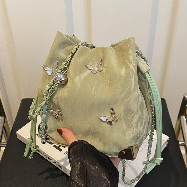 Popular Bolso De Lazo Nuevo Bolso Cruzado De Moda Para Mujer Ins S VersáTil Bolso Cubo De Un Hombro Beige-image