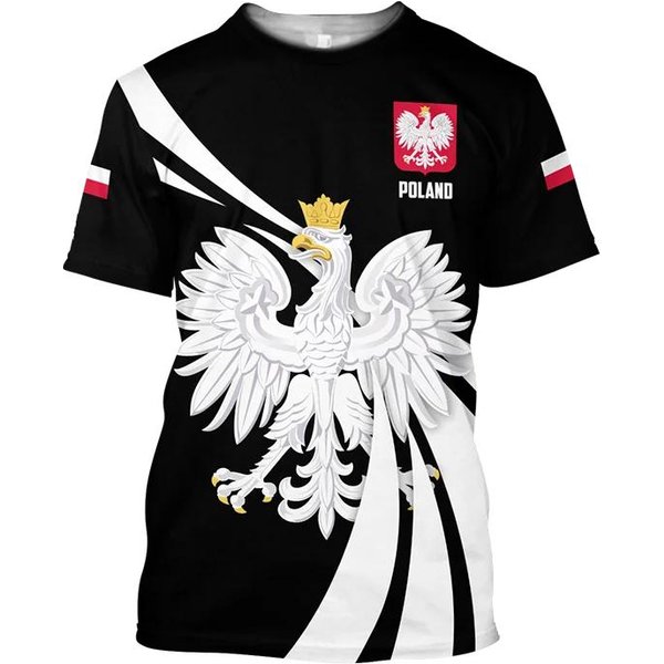Graficzna Koszulka Z PełNym Nadrukiem 3D Z Flagą Polski Odzież MęSka Letnia Koszulka Z KróTkim RęKawem Casual Oversize Tees Modne Topy L-image