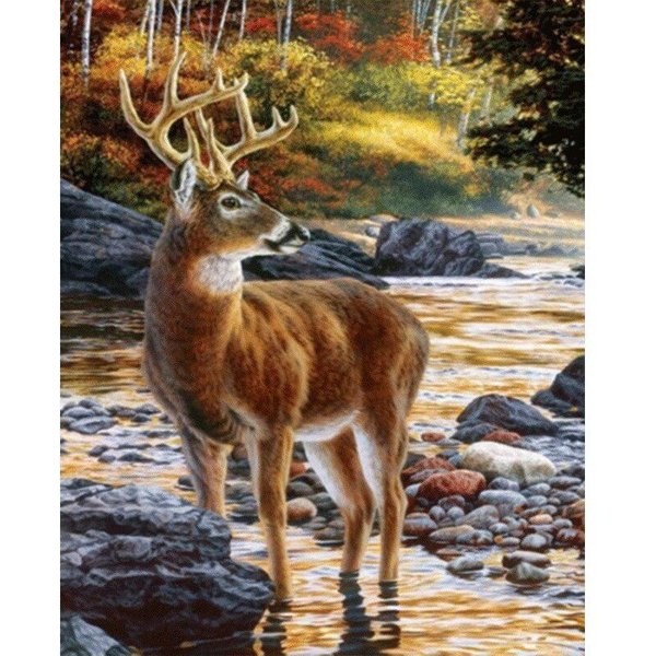 5D DIY Diament Malarstwo Sika Deer Haft Cross Stitch Rhinestone Mozaika Home Decor 20X30CM-image