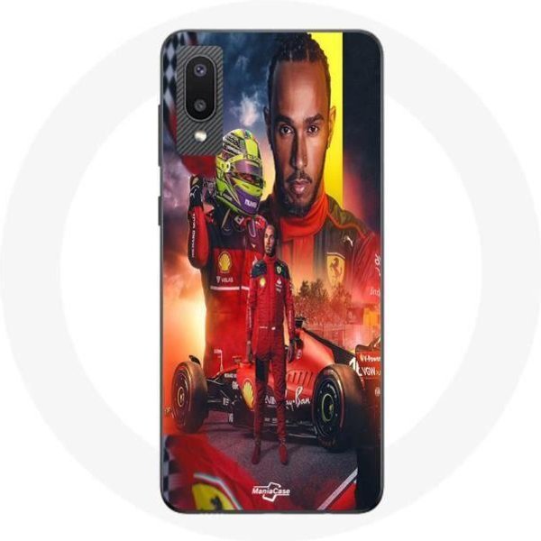 Funda Para Samsung Galaxy A02 Lewis Hamilton Scuderia Ferrari F1 Oficial-image