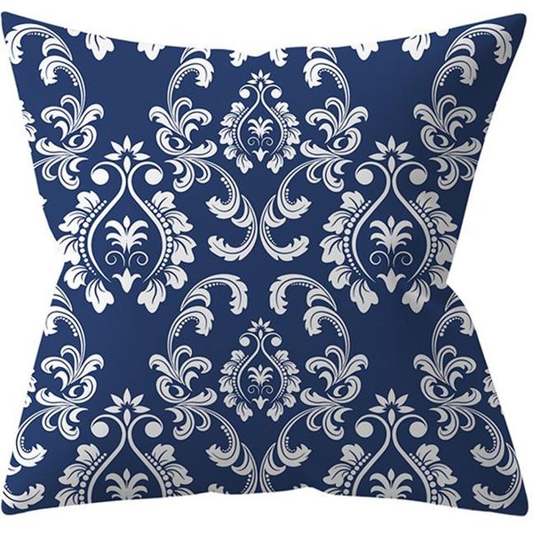 Granatowa Mandala Geometryczna Nordycka Poszewka Na Poduszkę 45X45 Poszewka Dekoracyjna Sofa WystróJ Domu Poliester 45X45Cm-image