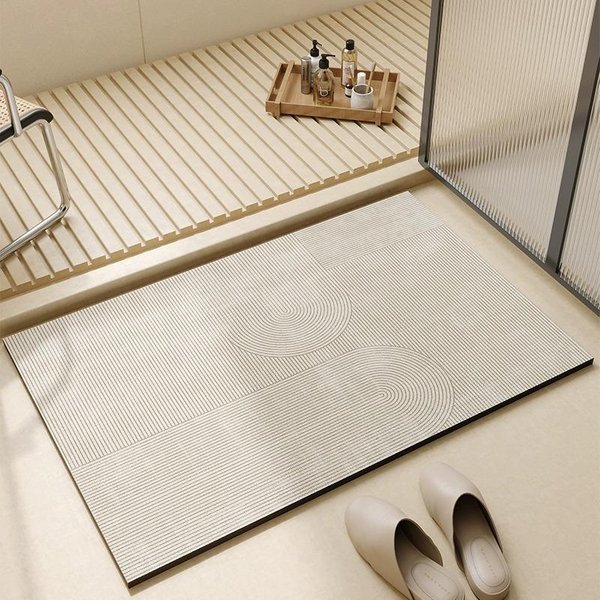 ZagęSzczona Mata PodłOgowa Do łAzienki Advanced American Diatom Mud Mata Drzwiowa Mata Drzwiowa Do Toalety AntypośLizgowa 40X60Cm White-image