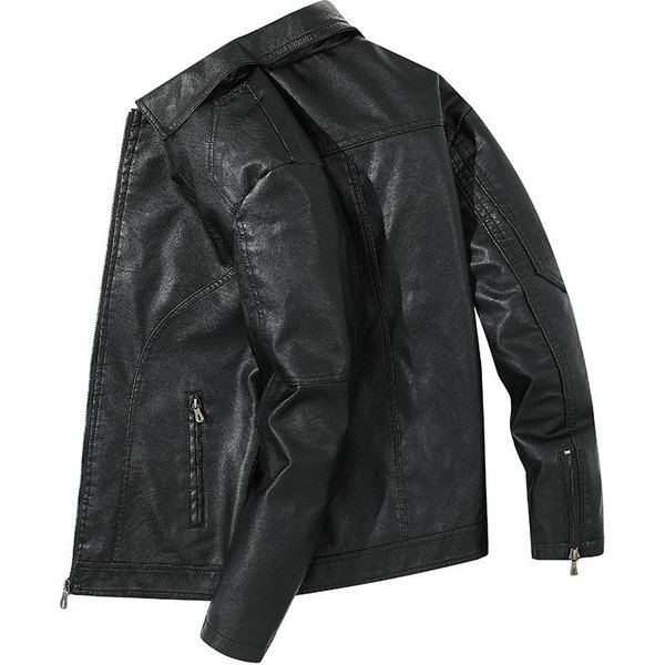 Chaqueta De Cuero Para Hombre, Nueva Chaqueta Deportiva Informal De Estilo Coreano, Chaqueta De Talla Grande Con Solapa Regular Para Primavera Y OtoñO Para Hombre L Verde-image