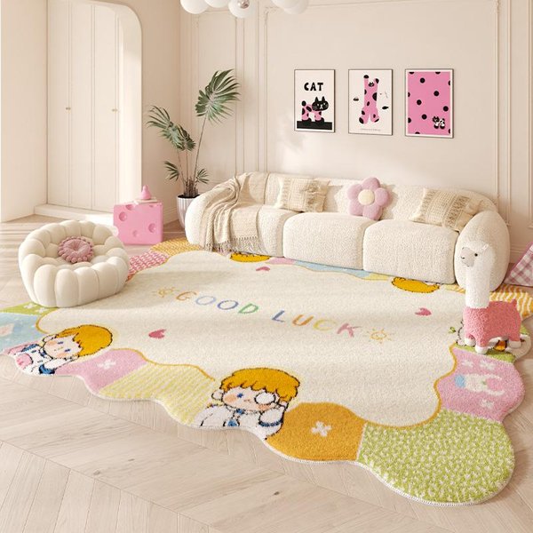 Nieregularne Dywany Do Salonu RóżOwy Dywan Do Dekoracji Sypialni MięKki Puszysty Dywan Do Pokoju DziecięCego Domowy Pogrubiony Dywanik PodłOgowy 80X160Cm-image