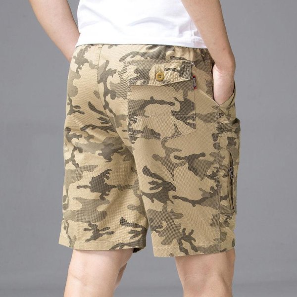Pantalones Cortos Camuflaje Hombre Verano AlgodóN Holgado Cinco Puntos Pantalones Casuales De Playa Para Hombre 5XL Amarillo-image