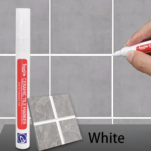 1 Szt. Wodoodporny Marker Do PłYtek, Pisak Do Fug, Pisak Do Fug śCiennych, Do PłYtek, PodłóG, łAzienek, NarzęDzi Do Naprawy SzwóW, Do Hotelu 1Pc BiałY-image