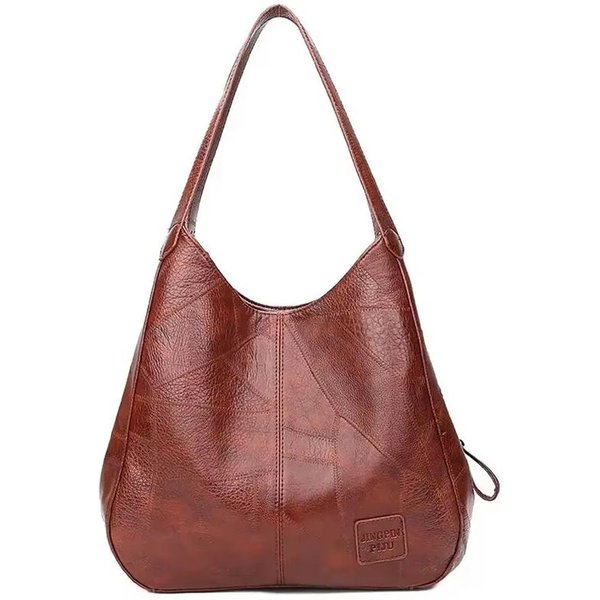 Bolso De Hombro Hobo Tote De Cuero SintéTico Para Mujer Gran Capacidad Forma De Concha Vintage Bolso De Mano Casual Diario-image