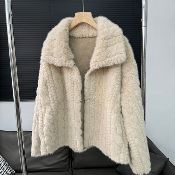 Nuevo Abrigo De Piel De VisóN Europeo EcolóGico De ImitacióN De Piel De VisóN De Longitud Media Abrigo De Piel De VisóN De ImitacióN Para Mujer One Size Fits All-image