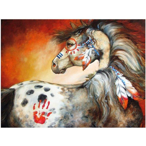 Diamante Bordado Caballo 5D Punto Cruzado Rhinestones Diamante Pintura Mosaico Animal Hecho A Mano 20X30CM-image