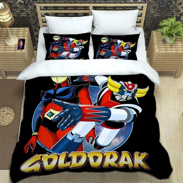 ColeccióN De Ropa De Cama Ufo Robo Grendizer Goldorak Funda NóRdica ColeccióN De Cama Funda De Colcha Funda De Almohada EdredóN TamañO King Queen Ropa De Cama Para NiñOs Adultos AU Single 140X210Cm-image