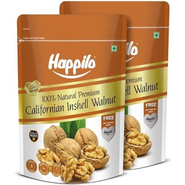 Nuez Seca Con CáScara Natural Happilo 200 G (Paquete De 2) Akrot Giri De Calidad | Alto En ProteíNas Y Hierro | Frutos Secos Bajos En CaloríAs-image
