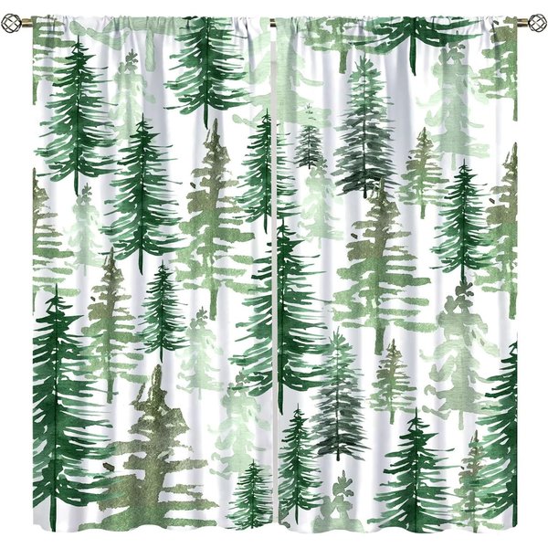 Cortina Country Forest Animal Salvaje Oso Ciervo Zorro Lobo Country Cortina Estampada Cortina Semicortada Dormitorio Sala De Estar 2 Paneles 100W130H(Cm)40X51In&Grommet Top-image
