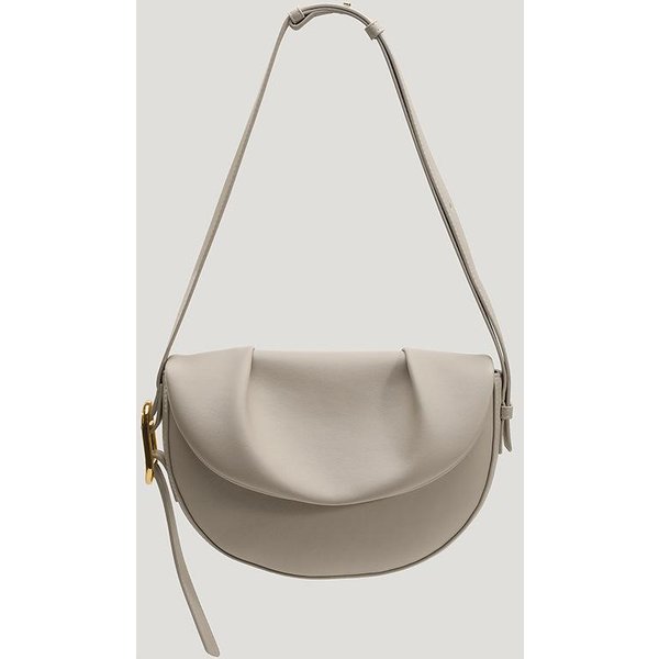 Bolso De Hombro Plegable De Cuero Para Mujer En Primavera Y Verano Bolso De Hombro VersáTil Bolso Cruzado De Nicho Gray-image