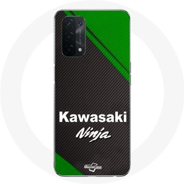 Funda - Maniacase - Oppo A74 5G - Kawasaki Ninja - Flexible - Blanca-image