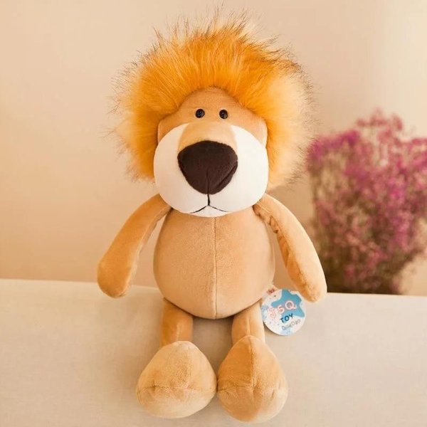 25 Cm Kawaii ZwierzęTa DżUngli Pluszowe Zabawki ZwierzęTa LeśNe Pluszowy Pies Zebra SłOń Lew Lis ŻYrafa Zabawki Dla Dzieci Lalka Prezent Urodzinowy 25Cm Lew-image