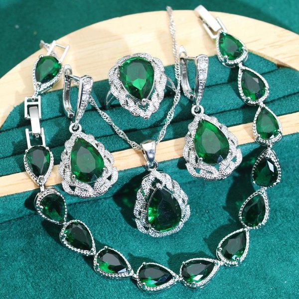 JoyeríA Anti AléRgica Zirconio Pulsera Collar Pendientes Anillo JoyeríA 9 Yards Gray-image