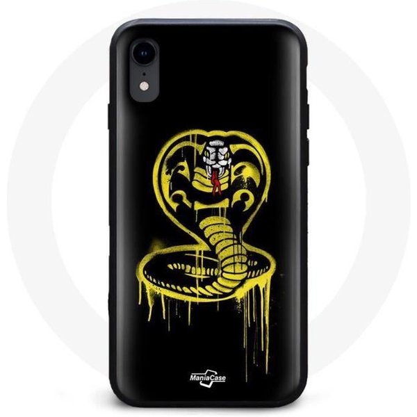 Funda Para Iphone XS Logo Cobra Kai Amarillo Fondo Negro PóSter Serie-image